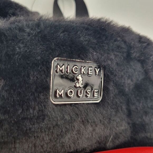 Disney Mickey Mouse Soft Fuzzy Faux Fur with Ears Mini Backpack NWT main image 6